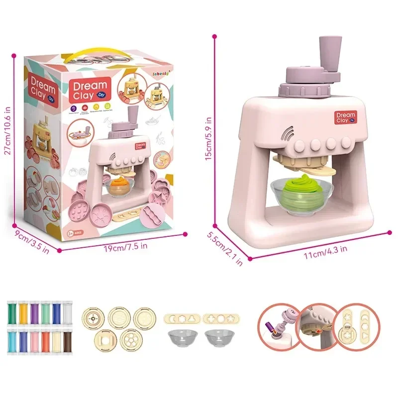 DIY 공기 건조 점토 크리 에이 티브 모양 컬러 점토 모양 장난감 선물 어린이를위한, 어린이 홈 메이킹 파스타 기계 장난감 소년 소녀