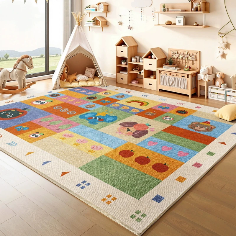 Living Room Carpet Stain-resistant Wear-resistant Floor Mat Dopamine Striped Rug Bedside Mats Large Size Home Decoration Rugs