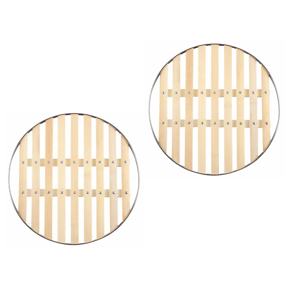 

2Pcs Bamboo Steaming Rack Stainless Steel Kitchen Supplies for Fish Veggies Eggs Meats Desserts Seafood Crab Tamale