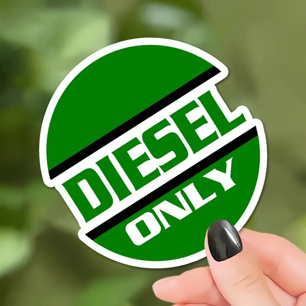 1Pc Matte Green Black Diesel Only Vinyl Sticker, UV Resistant Easy Peel Decal for Truck Fuel Tank, Nice Gift