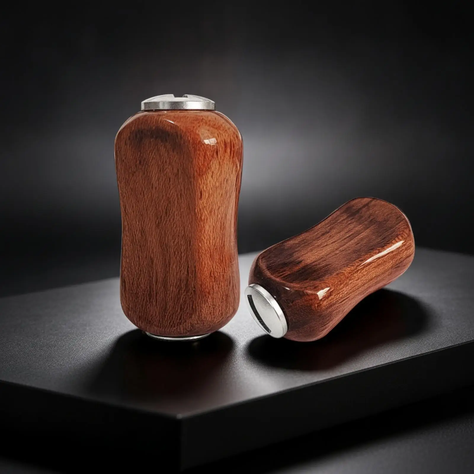 Beech Wood Reel Knob with Metal End Fittings Polished Wooden Fishing Reel Handle Knob Lightweight for Anglers, Lure Fishermen