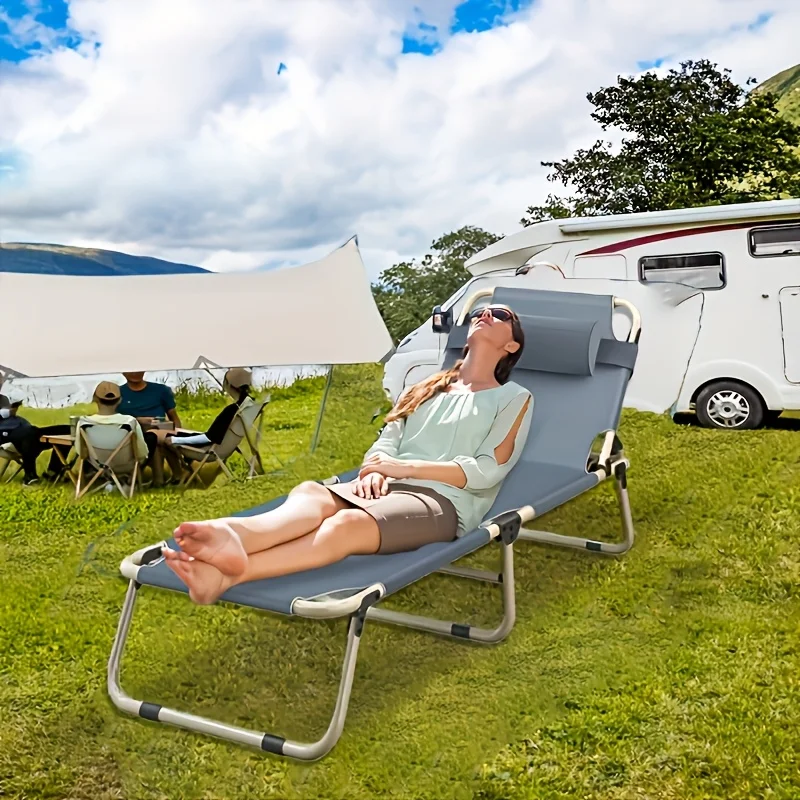 

Складная кровать для улицы, легкая и удобная для переноски, подходит для кемпинга, загара, с опорой из нержавеющей стали, для пляжа