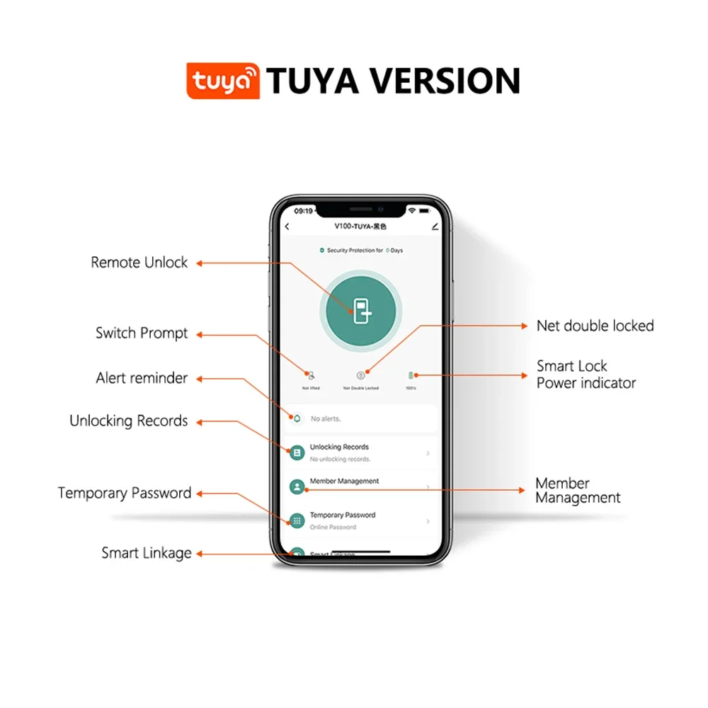 Eseye OEM/ODM riconoscimento facciale Wifi Code Security Fingerprint Tuya Camera Smart Door Lock per la casa