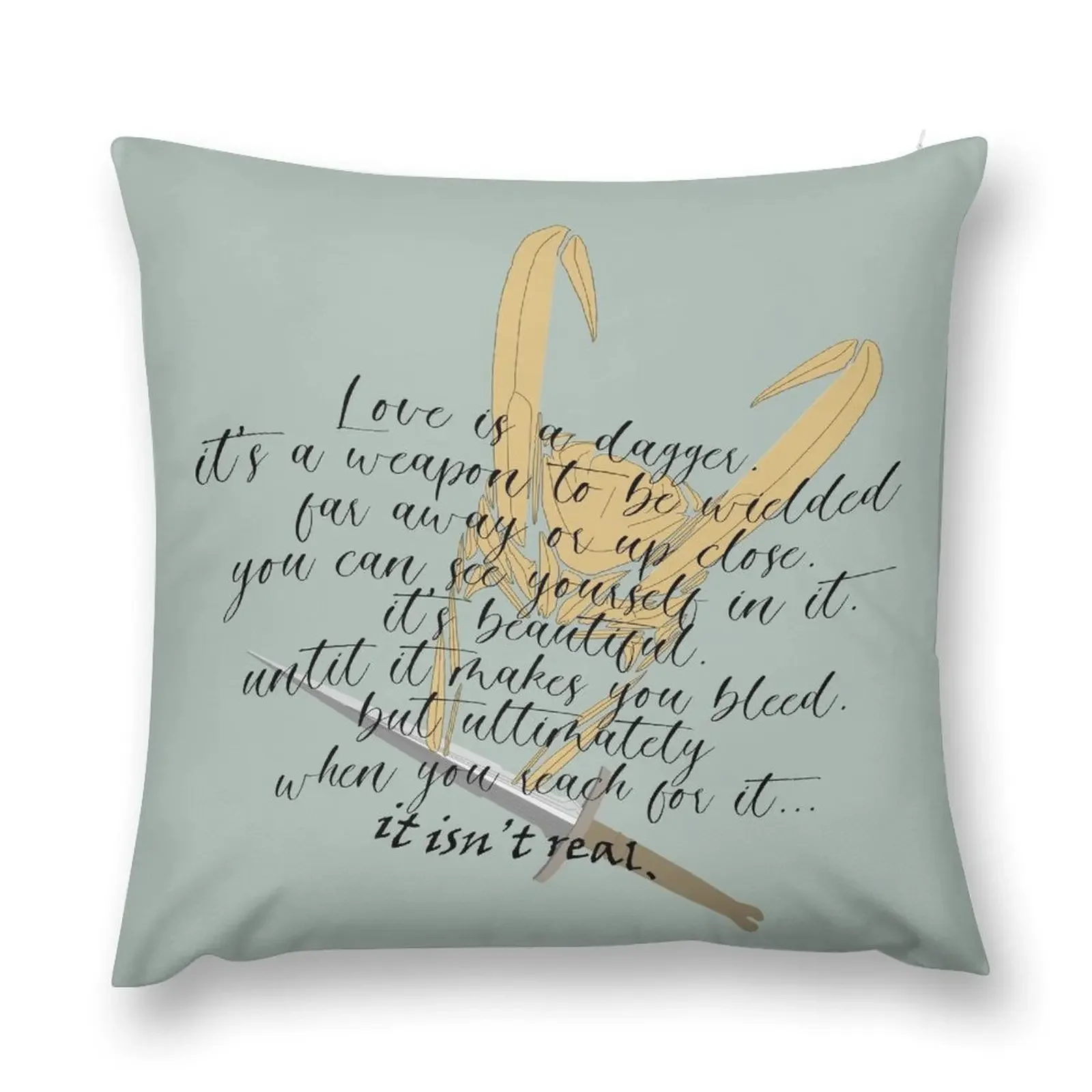 love is a dagger... Throw Pillow christmas ornaments 2025 Sitting Cushion pillow