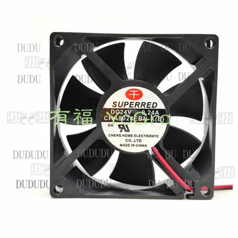 

D FOR SUPERRED 8025 CHA8024EBN-K(E) DC24V 0.24A 8CM 2-wire inverter cooling fan