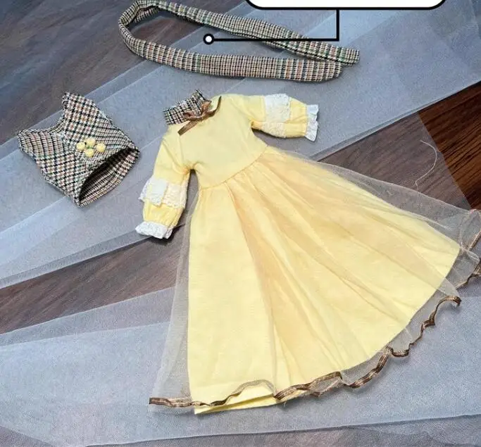 2024 Yellow Style Blythe clothes blythe doll outfit dress 1/6 30cm BJD anime girl (Fit for Pullip,Ob22/24/26, Licca)