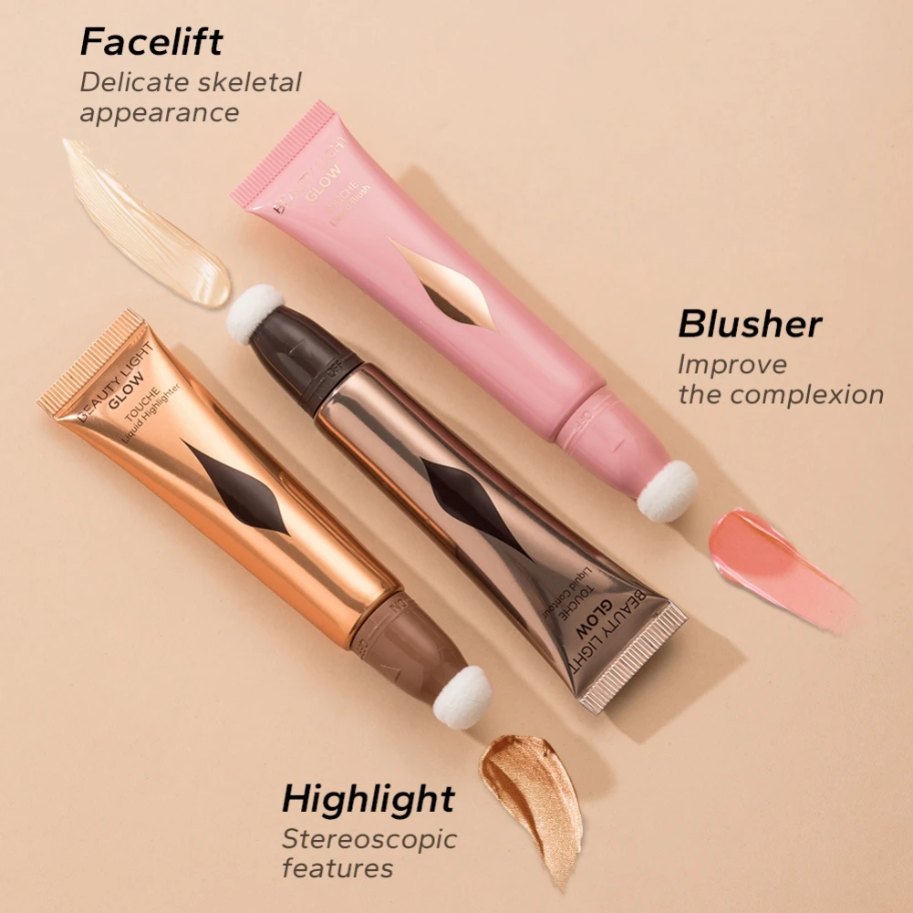 Bronzer Contour Liquid Blush Highlighter Stick Face Blusher Cheek Eye Tint Blush Brighten Cosmetic Beauty Wand Natural Cream