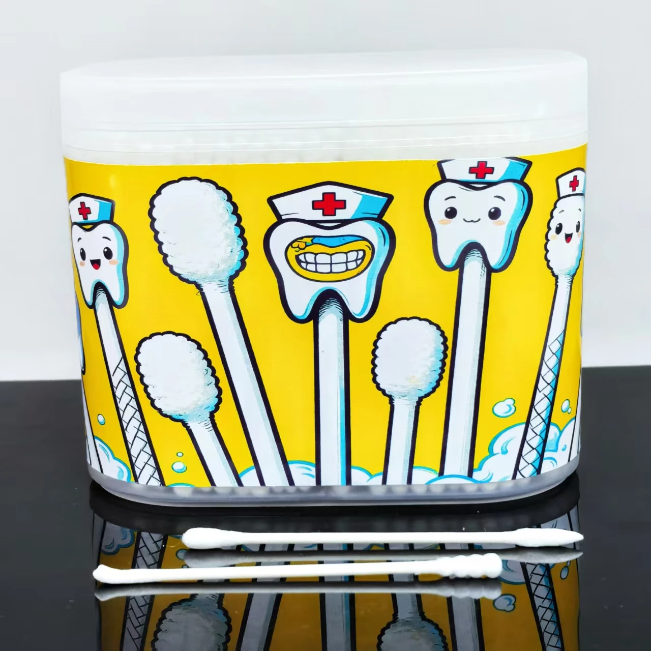 600 шт., палочки для ватных палочек World Tooth Love Day, двусторонние ватные палочки, ватные палочки в подарок на фестиваль