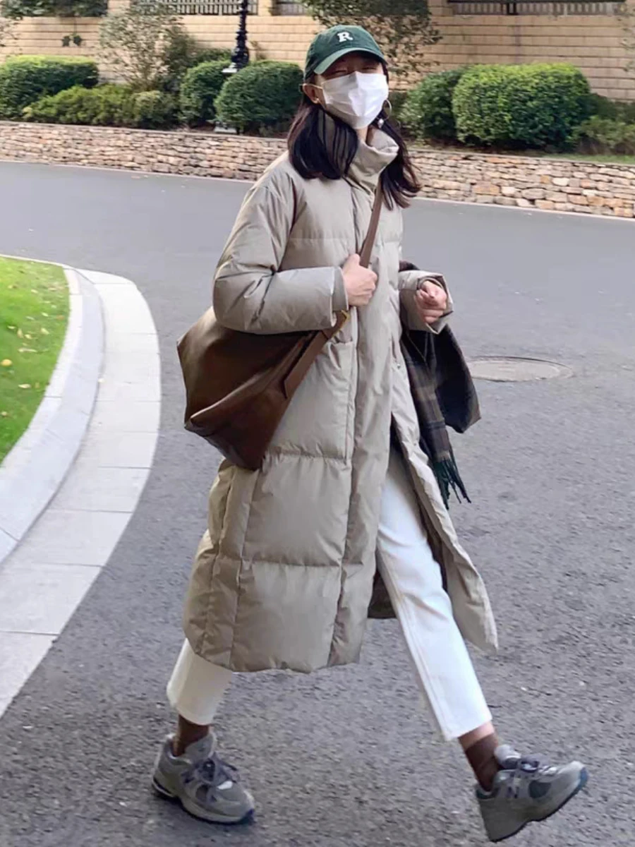 2023 Oversize Long Parkas Women Winter Puffer Jacket Down Cotton Coat Long Sleeve Thick Warm Quilted Outerwear Parka Mujer
