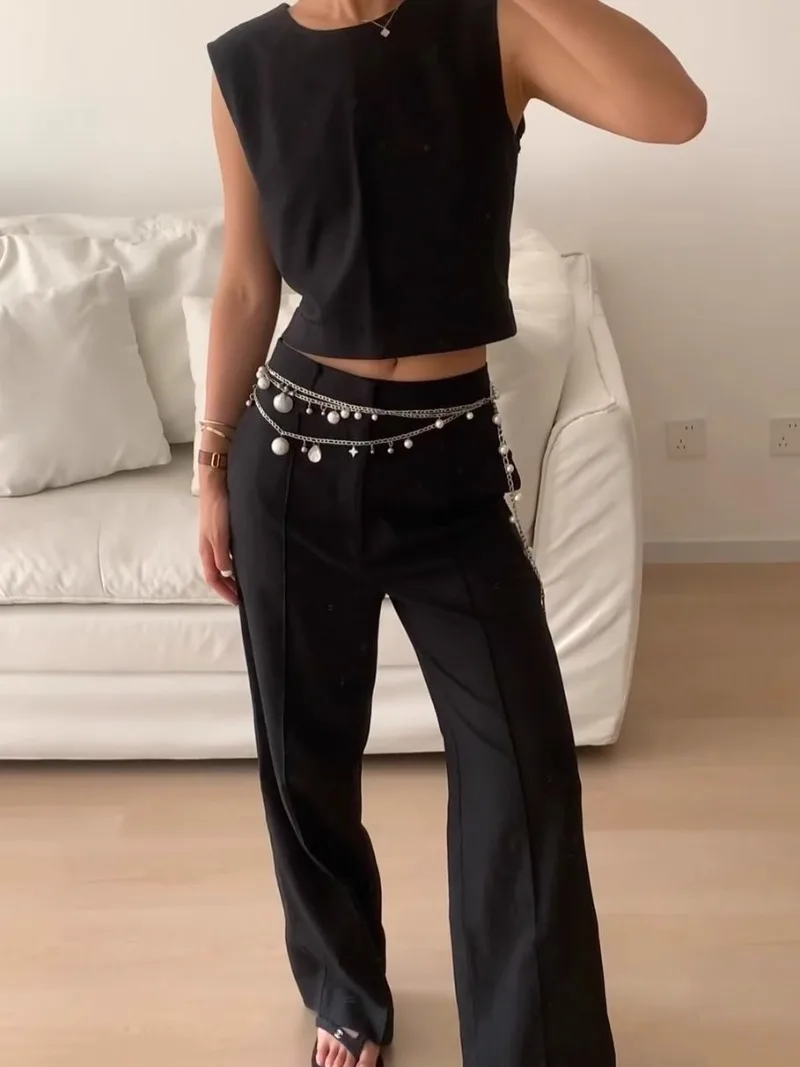 Pearl Waist Chain Multi-layer Shell Pendant Fashionable Apparel Accesories Belts for Women