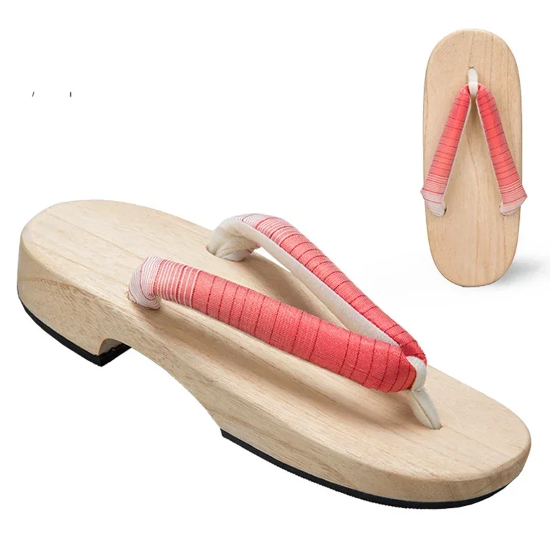 Meetlife Women Japanese Geta Clogs Traditional Samurai Candy Yukata Crude Wooden Flip Flops Toe Shoes Oriental Sandals Slipp MN1