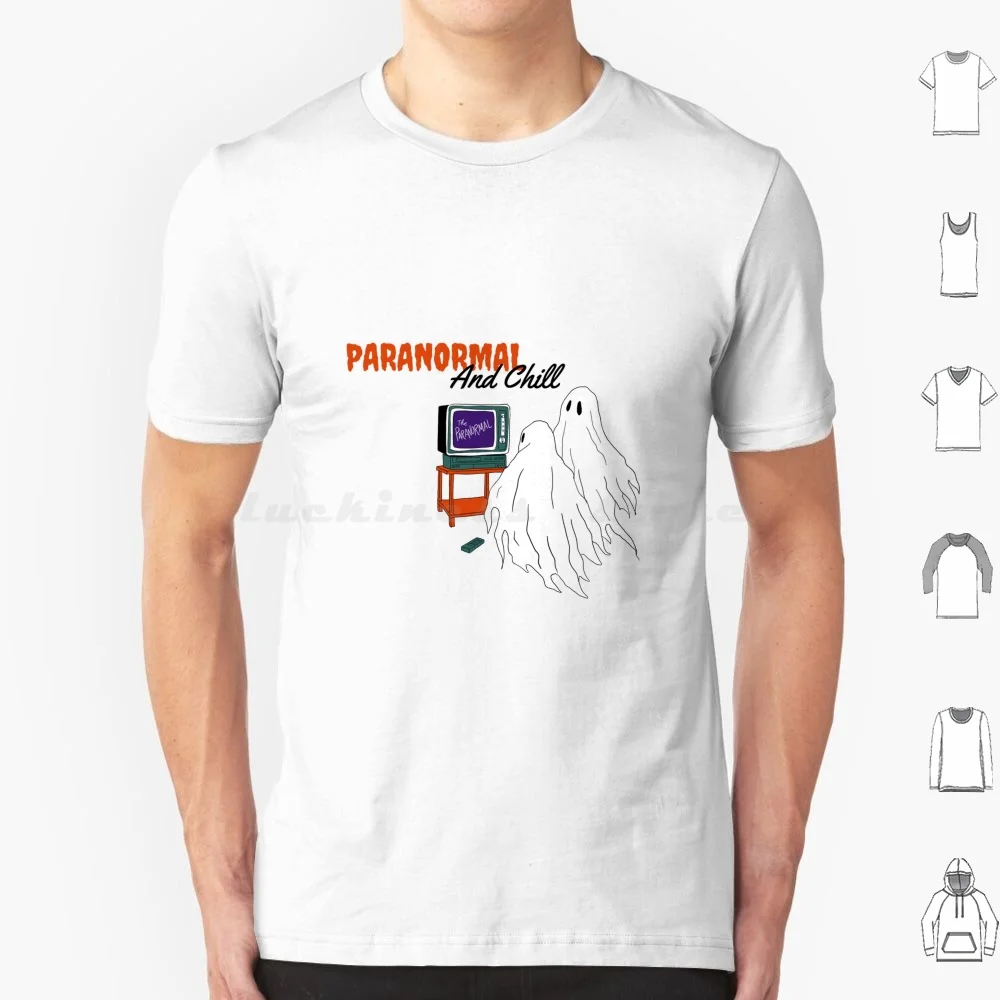 Camiseta Paranormal y fría de algodón para hombres y mujeres, estampado artesanal de Netflix Chill Paranormal, fantasma aterrador, Poltergeist, grito espeluznante