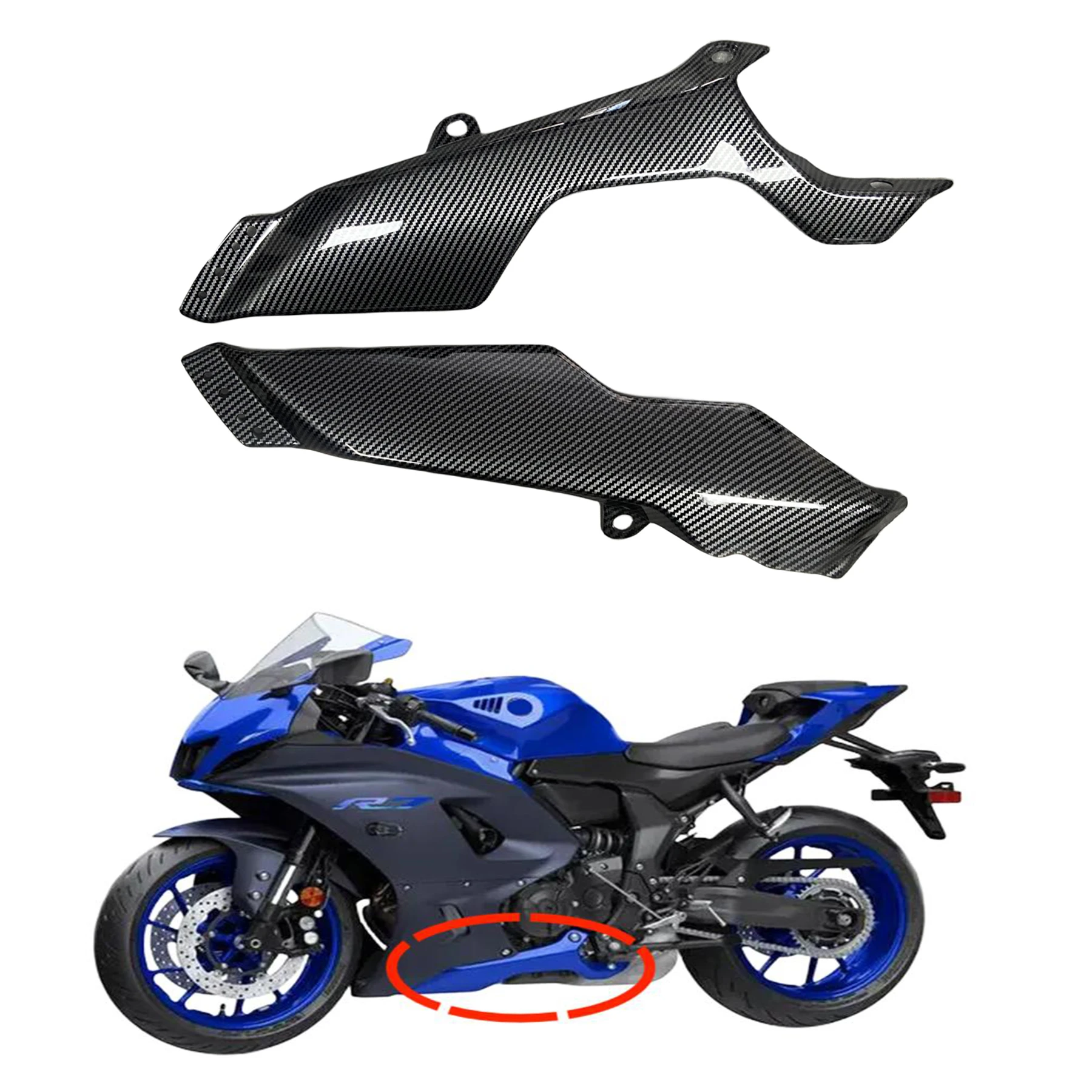 

Carbon Fiber Motorcycle Fairing Kit Side Covers Panels For Yamaha R7 2021 2022 Lower Belly Pan Fairings Cover