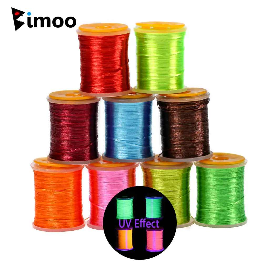 

Bimoo 100Yards 200D High Light Fly Tying Thread Salmon Bass Fly Pattern Tying Material Fluorescent Floss Yarn 9 Colors