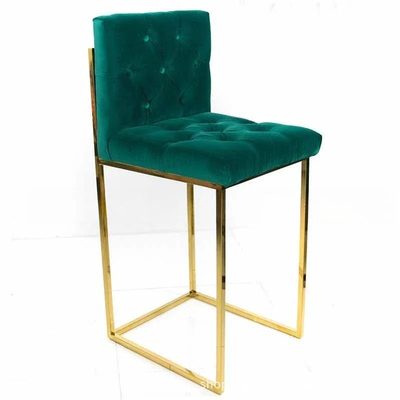 

Nordic postmodern stainless steel bar chair furniture leisure hotel sales office fashion front desk high chair