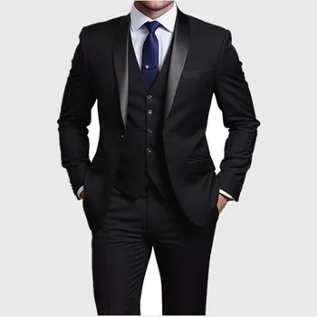 Men Formal Slim Fit Tuxedo Prom Suit Male Groom Wedding Blazers High Quality Groomsman Luxury Dress Business Banquet Party Suit 2