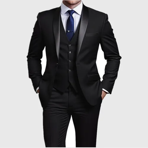Imagen 2 del producto Traje Formal ajustado para hombre, esmoquin para graduación, chaquetas de boda para novio, vestido de lujo para padrino de boda, traje de fiesta para banquete de negocios