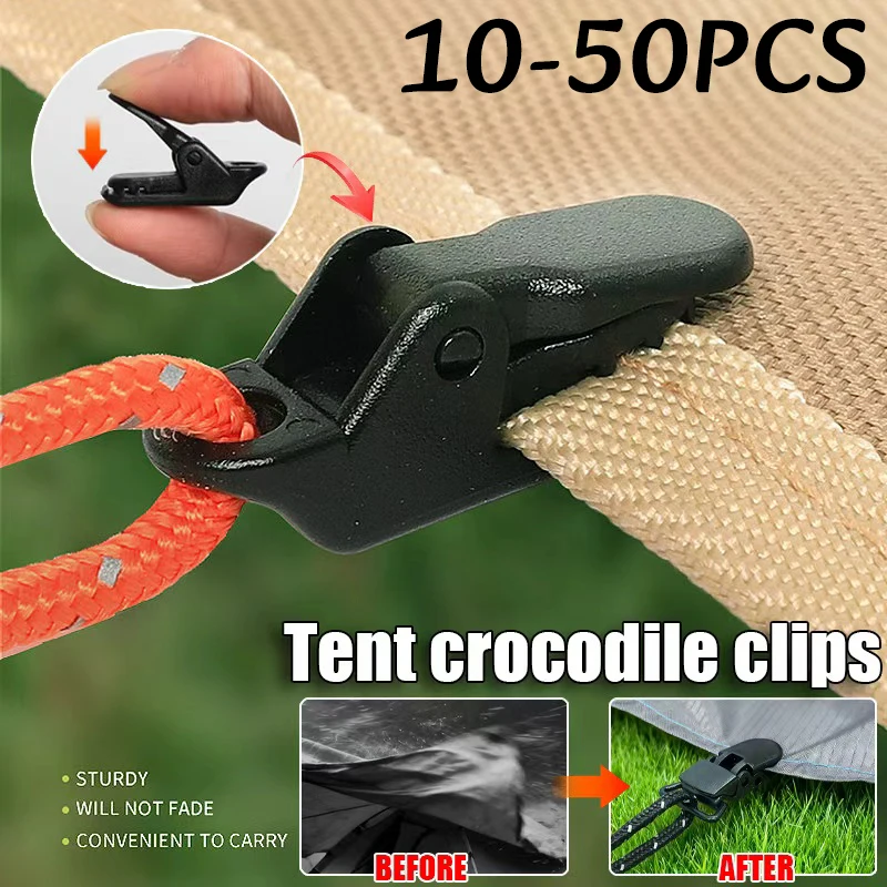 

10-50pc Plastic Windproof Tent Clips Outdoor Camping Tents Awning Fixing Buckle Rainproof Cloth Fixed Clamps Camping Accessory