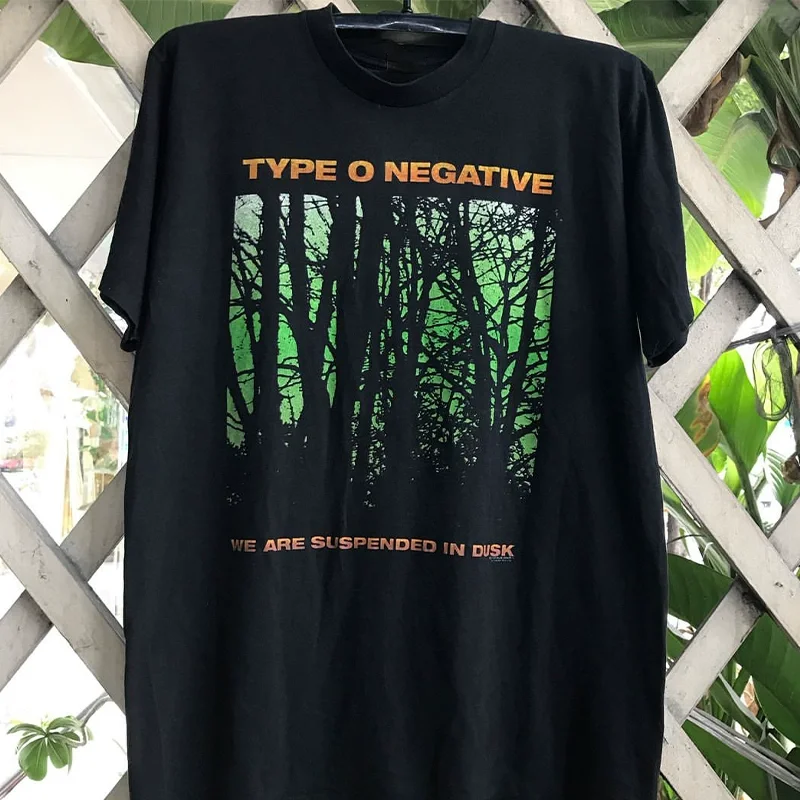 Type O Negative Band Gothic Rock Metal Hip-Hop Short-Sleeved T-Shirt Unisex Small Neckline Black White Men Women Clothing.oversized vintage washed tee,heavyweight 240g cotton t-shirt, drop shoulder tee, acid wash t shirt, distressed retro tee            .