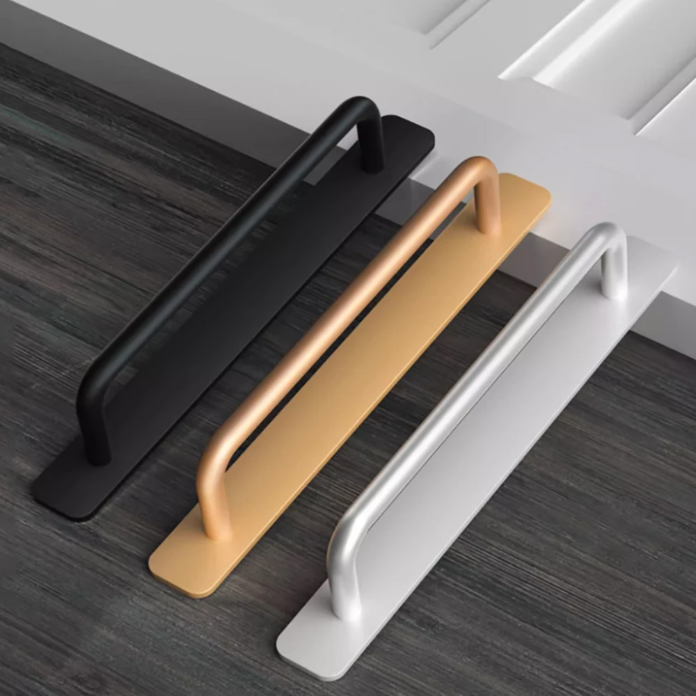 Aluminum Alloy Handle No Perforated Door Handle Cabinet Storage Cabinet Glass Door Handle Sliding Door Exposed Handle Screw/Glue