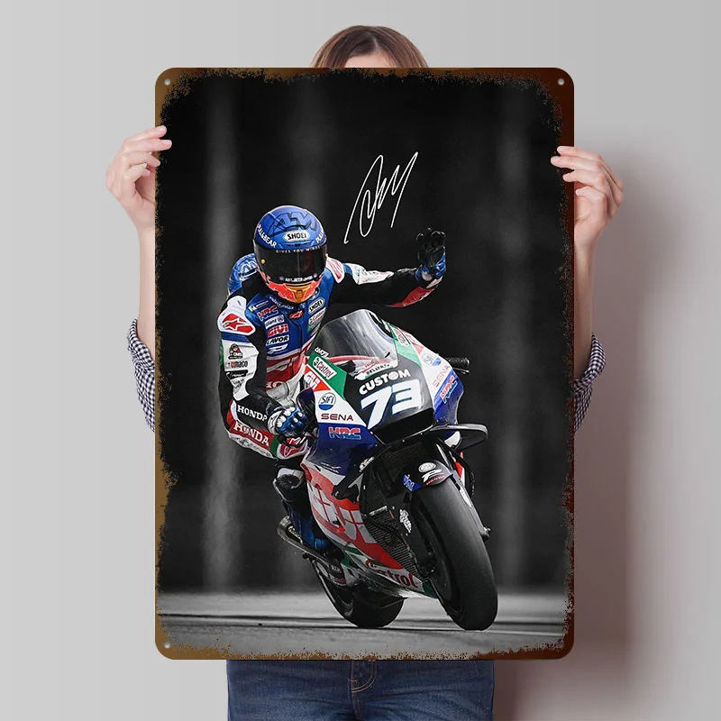 Alex Marquez MotoGP Tinplate Poster Vintage Metal Signs Retro Tin Plaque for Wall Art Bar Accessories Home and Garden Wand Deko