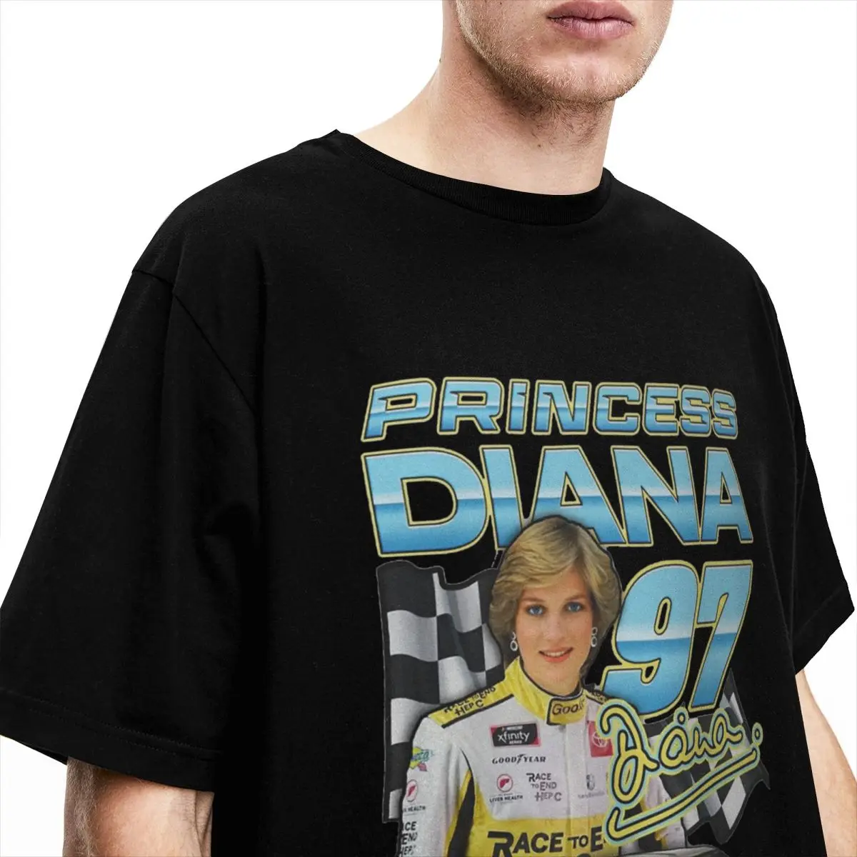 Vintage Princess Diana 97 T-Shirt for Men Crew Neck 100% Cotton T Shirt Short Sleeve Tees Gift Idea Clothing