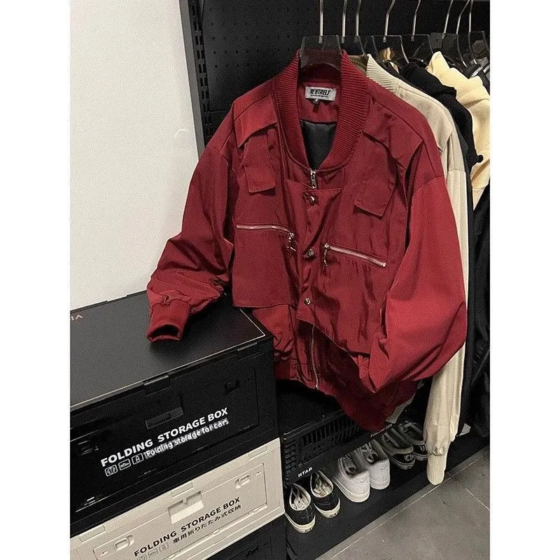 

Свободная куртка-бомбер в американском уличном стиле, весна-осень, винтажная, для пар, молодежная мода