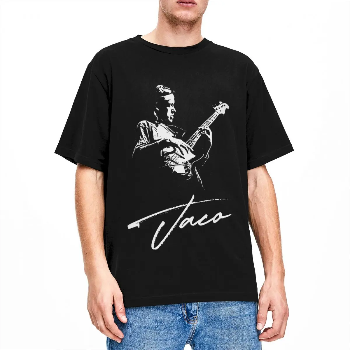 Jaco Pastorius Punk for Men Women T Shirts Merchandise Vintage Tee Shirt Short Sleeve Crewneck T-Shirts Cotton Plus Size Clothes