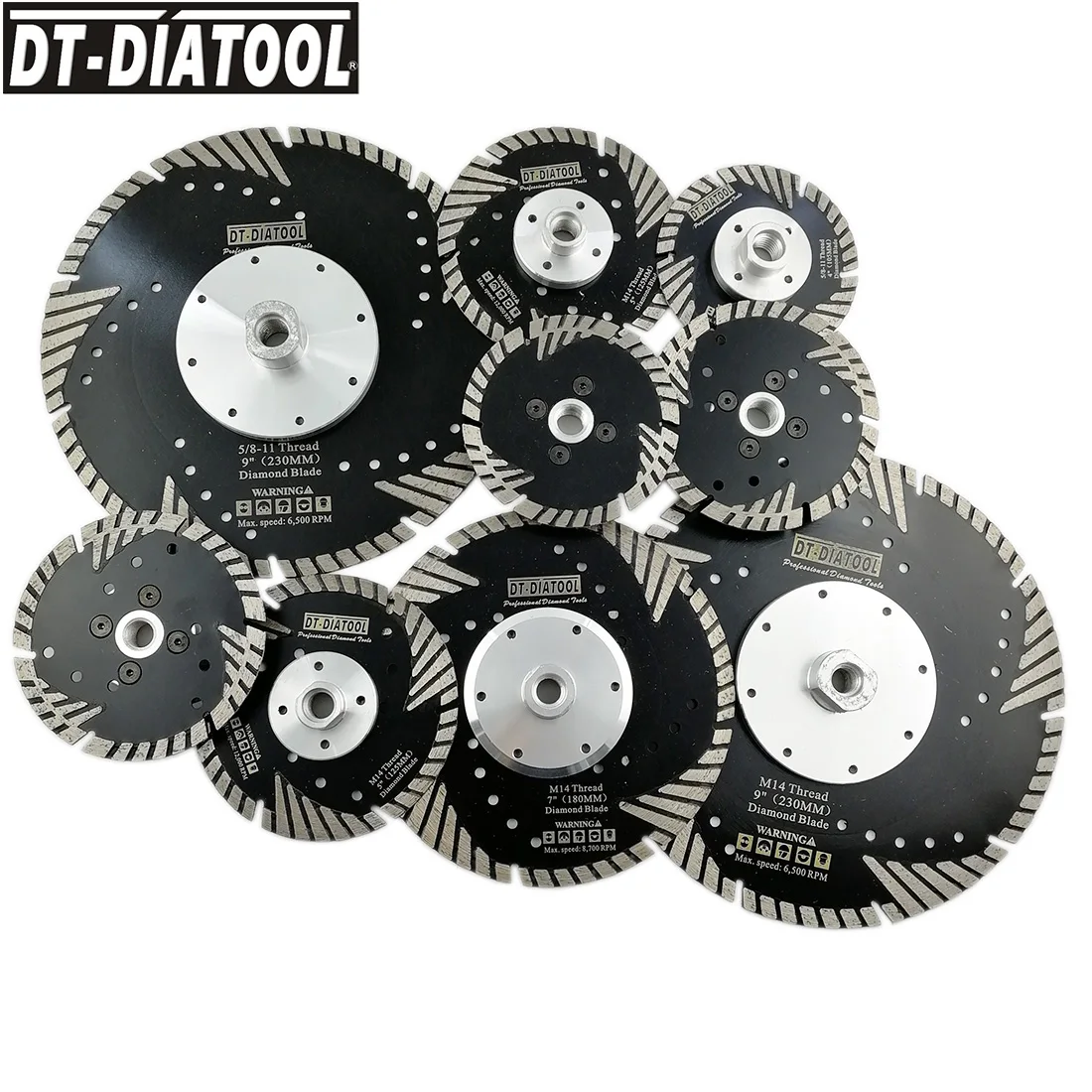 

DT-DIATOOL Dia 4inch/105mm Diamond Turbo Saw Blade with Slant Protection Teeth Wheel Cutting Disc for Concrete Granite Marble