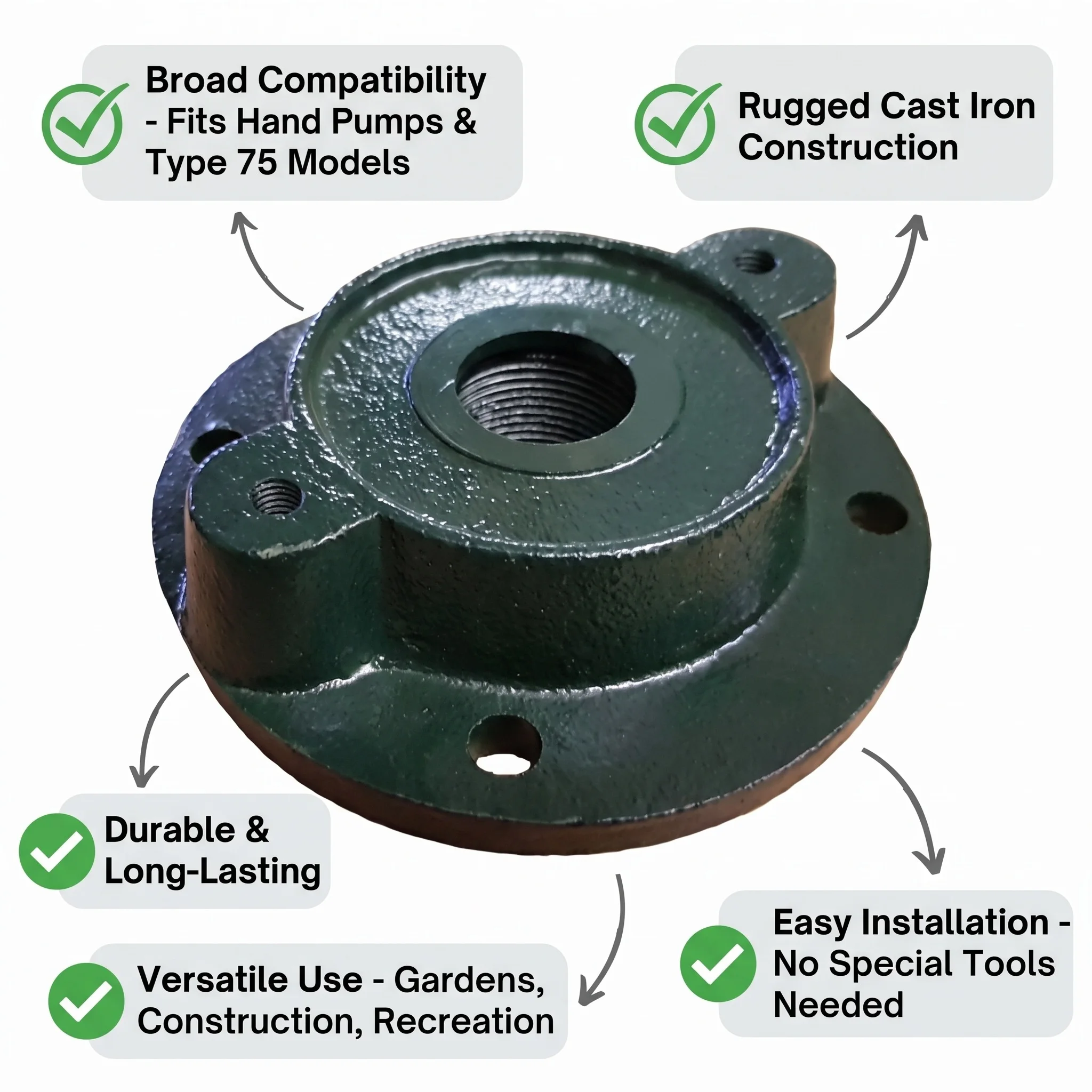 Standard Pump Flange Hand-Crank Pump Flange For Type 75 Hand Pump For Piston For Hand Pumps Garden Pumps Double-acting Pumps