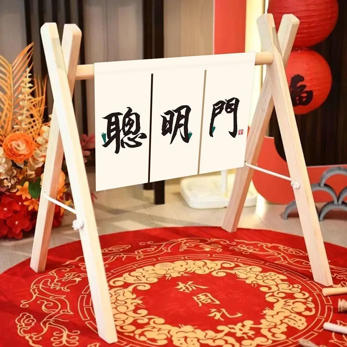 赤ちゃんの最初の年間スマートドアデコレーション写真撮影セレモニー小道具子供用木製フレームパッケージデコレーション歳の赤ちゃん