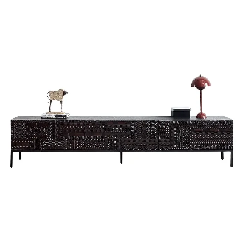 

TV cabinet combination, medium and ancient style small apartment, quiet wind solid wood storage cabinet