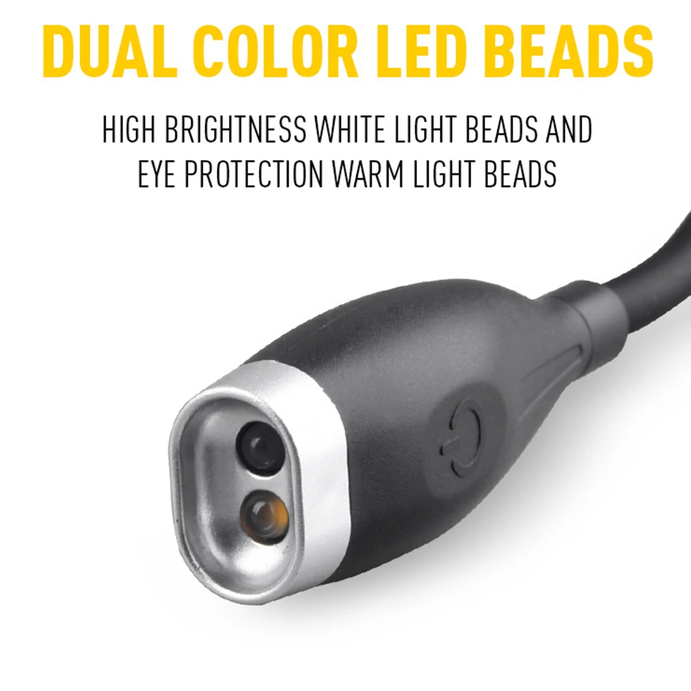 Lampada da lettura a LED per collo, bracci pieghevoli, luce da libro, luminosità regolabile, luce notturna a LED per corsa notturna, camminata, lavoro a maglia, campeggio