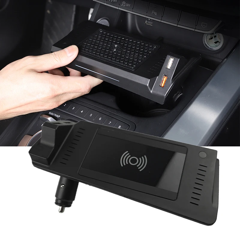 15W Szybki uchwyt na telefon Ładowarka samochodowa bezprzewodowa do Audi A4 B9 A5 S4 RS4 2018 2019 2020 2021 Akcesoria Wykończenie — zdjęcie 4