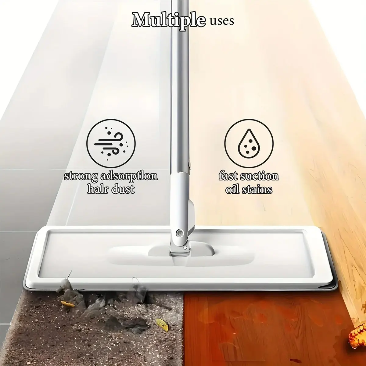 Y69A Magic Mop Bucket Set - 360 Flat , Wet Dry Cleaning Tool for Home, Kitchen, Bathroom Floors