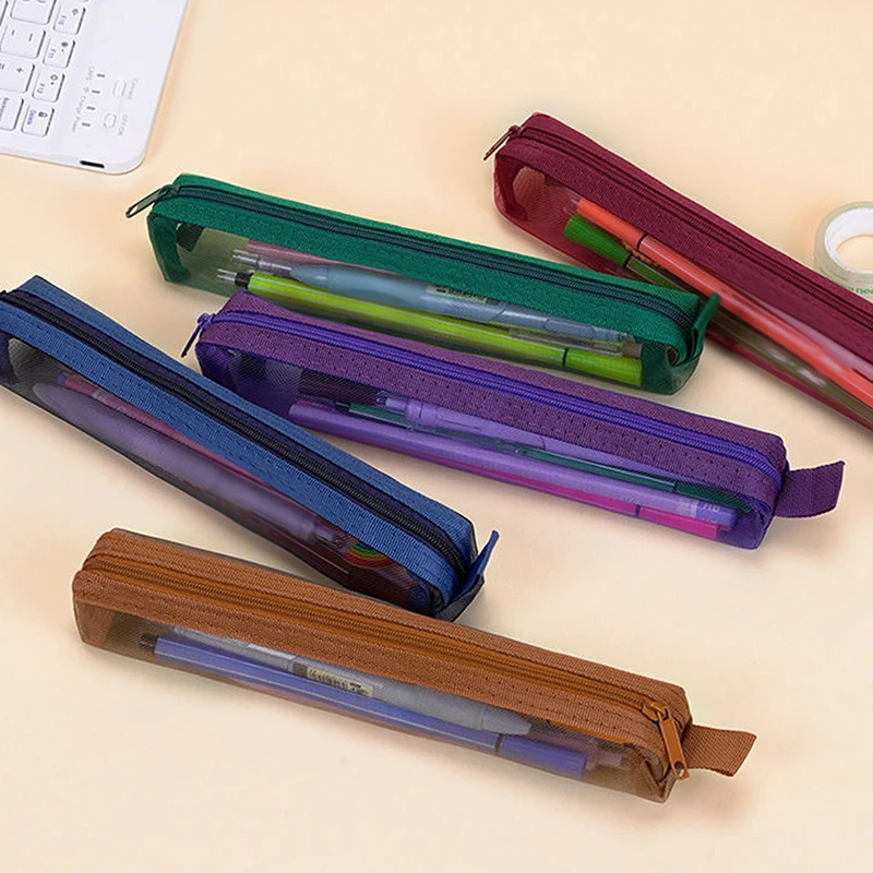 Clear Mesh Travel Cosmetic Bag – Multi-Functional Toiletry & Stationery Pouch