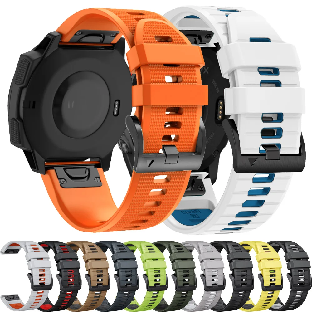 

Quickfit 26mm 22mm Strap For Garmin Fenix 8 51mm 7-E 47mm S62 Fenix 7X Pro 6X Pro 5 5X Plus Enduro 3 Silicone Wristband Bracelet