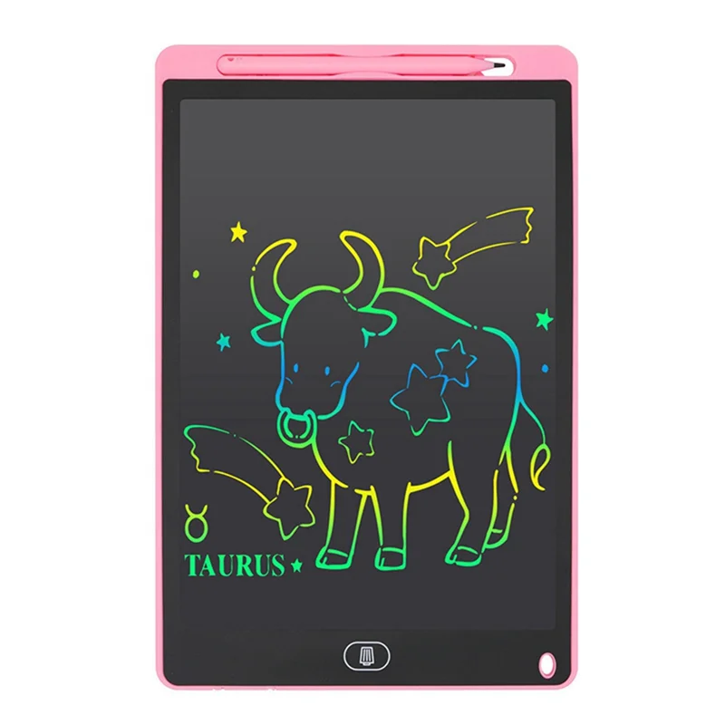 12 Inch K Model Lcd Handwriting Board Color Drawing Doodle Eye Protection Writing Board Color Screen,Light Pink Durable