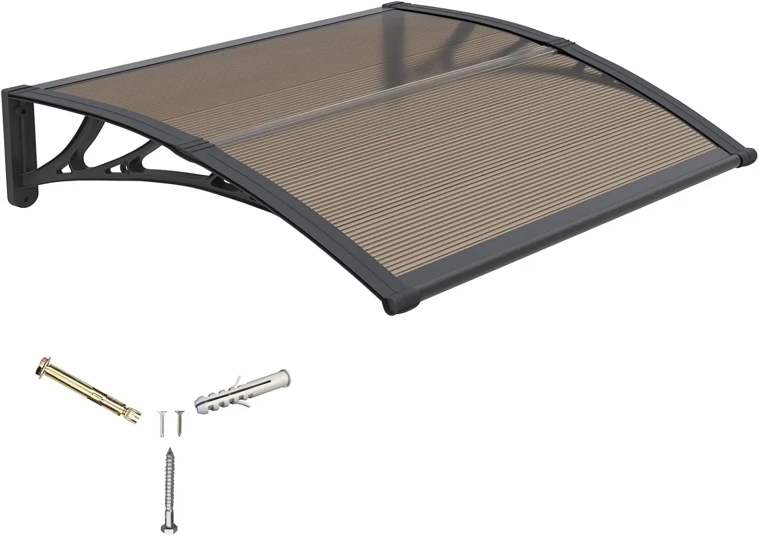 Polycarbonate Door Awning 32x40in, UV Rain Snow Protection for Porch Patio