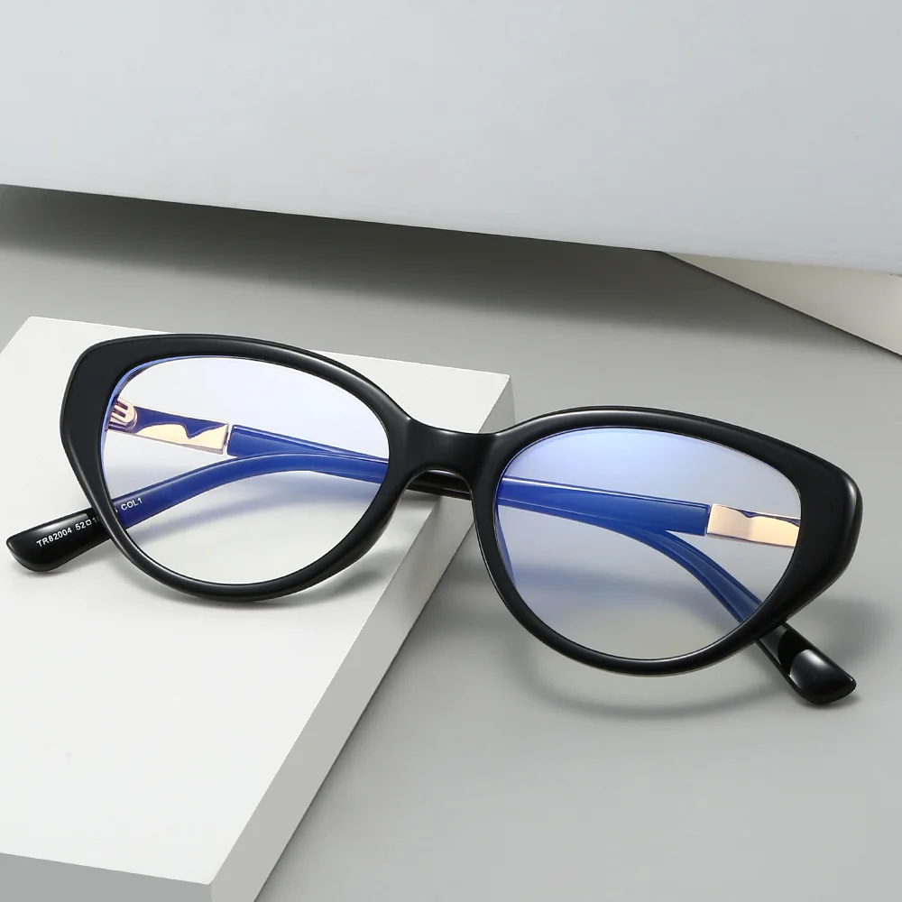 Cat Eye TR90 Eyeglass Frames Plate Insert Temple Fashion Myopia Prescription Non‑prescription Optical Eyewear Unisex