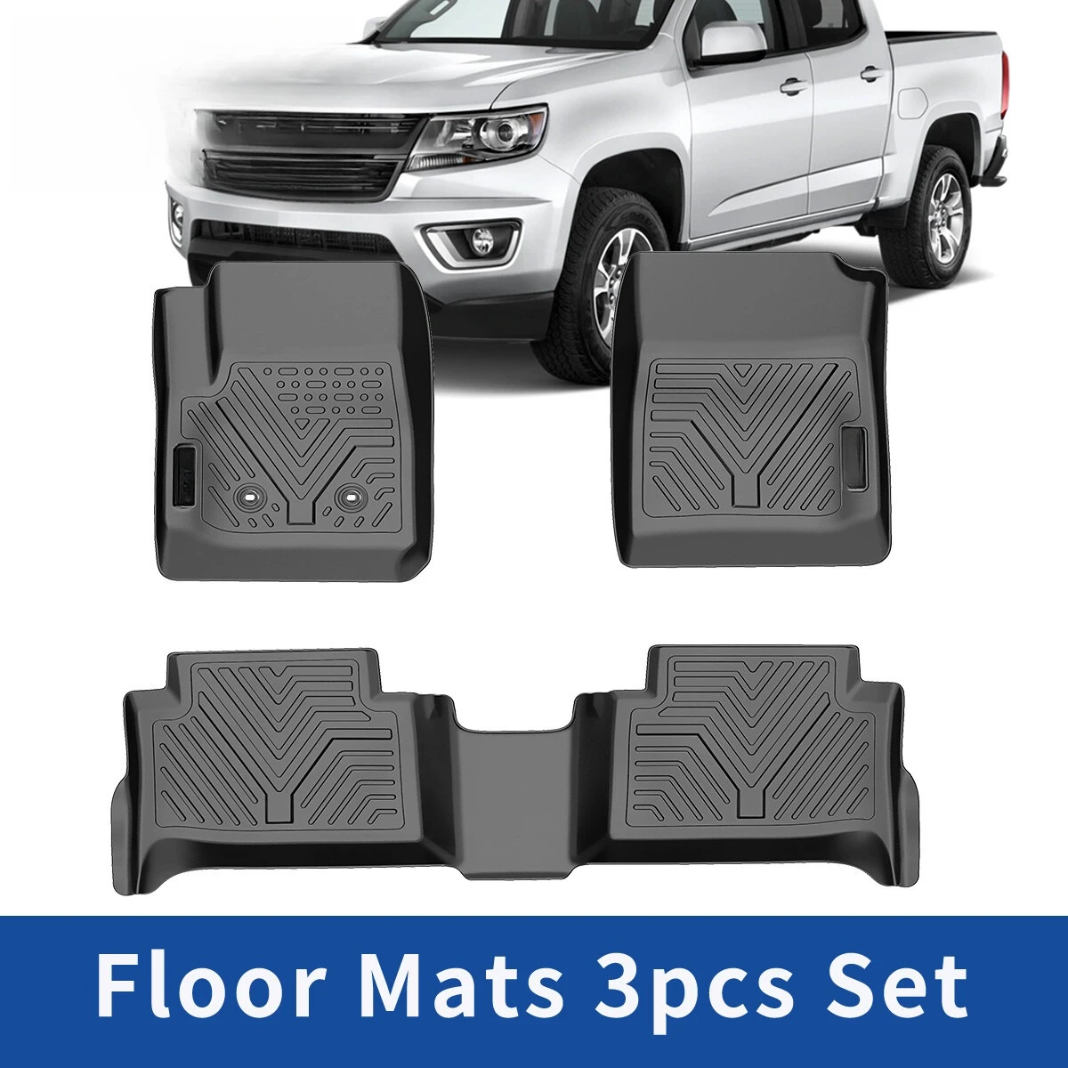 

3D-коврики для пола для Chevrolet Colorado и GMC Canyon Crew Cab 2015-2022 годов, всепогодные