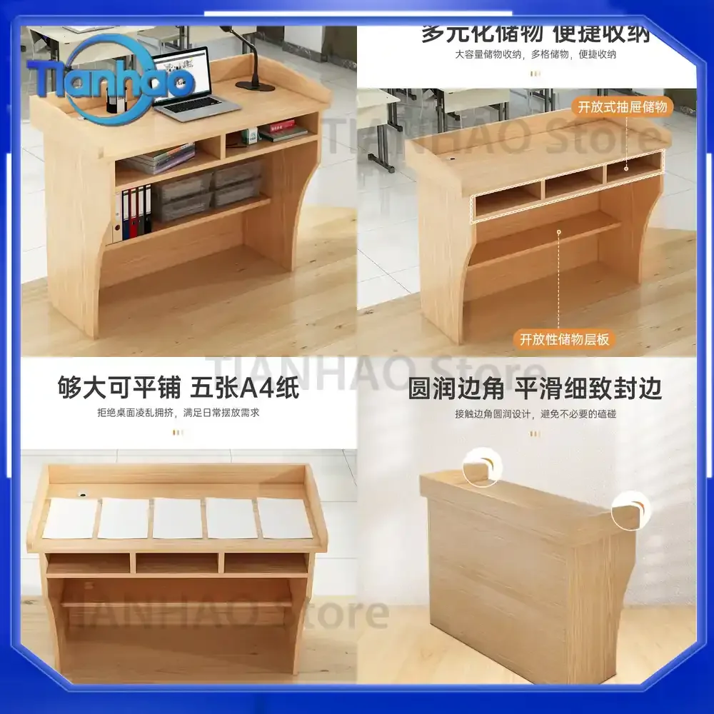 Lectern Podium for Modern Office Reception Desk Guest Service Counter Host Stand Presenter Table Concierge Desk
