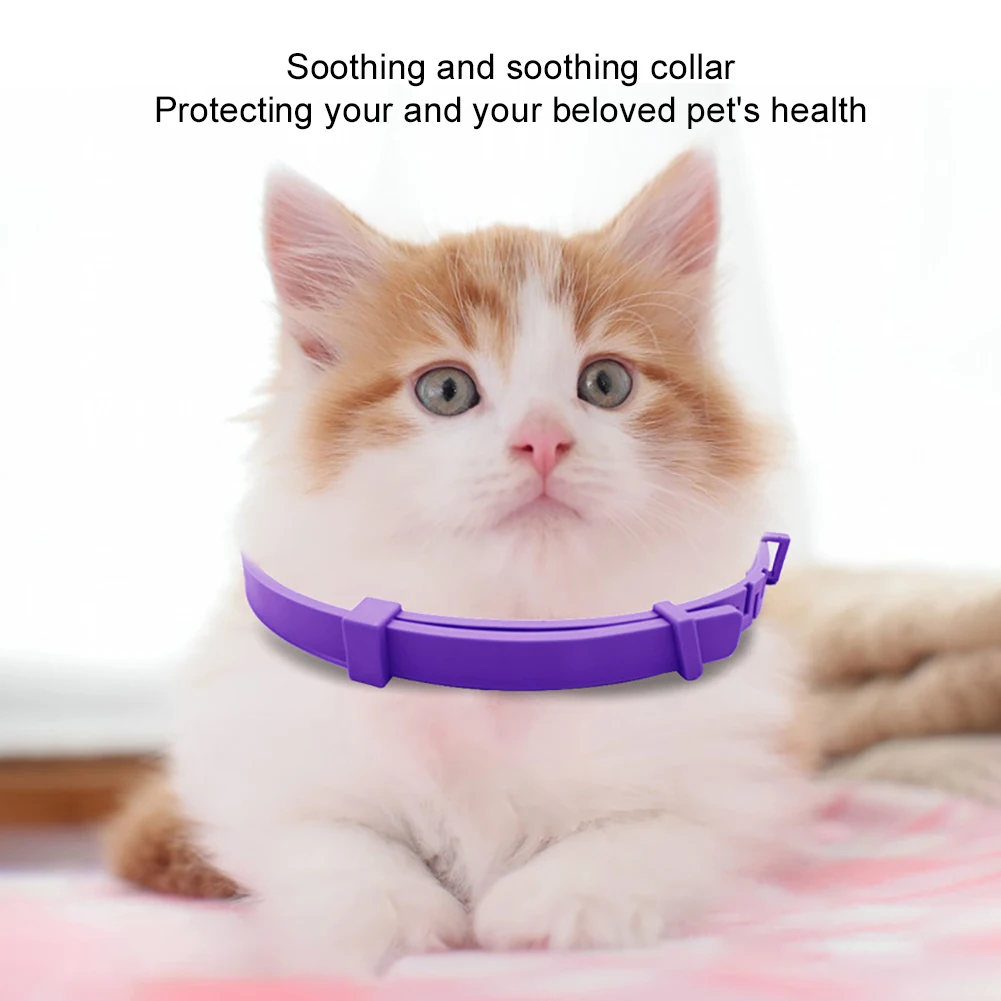 4PCS/pack Pet Calming Collar For Cats Dogs  Adjustable Anxiety Pheromone Reducing Pet Collar Lasting Natural Calm Relax Soothing