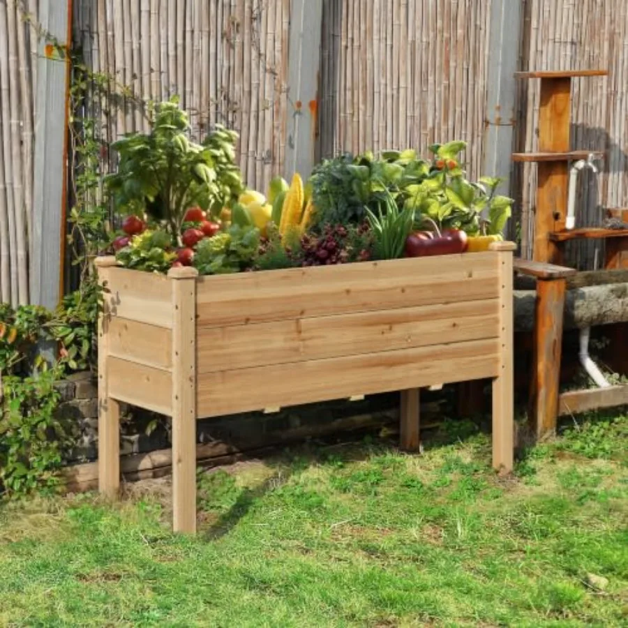 4x2FT Cedar Raised Garden Bed, 14in Deep Elevated Planter Box