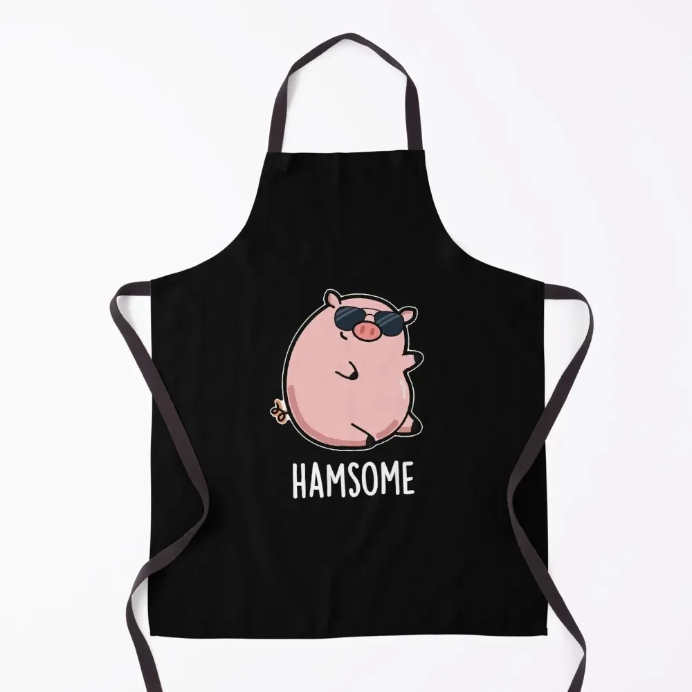 

Hamsome Funny Pig Puns (Dark BG) Apron Kids with personal logo Apron