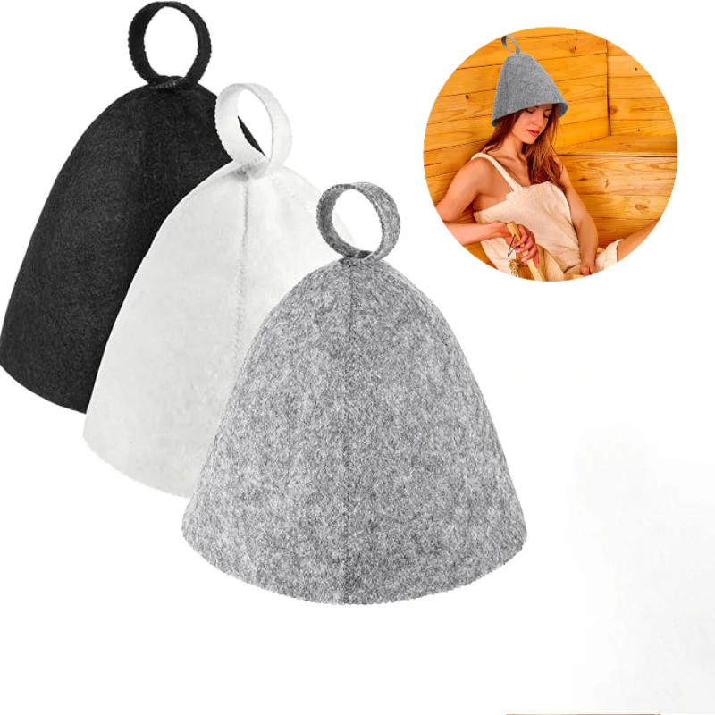 Saunahüte, Saunakappen, Saunazubehör, Filz-Saunahut für Männer und Frauen, Heim-Sauna-Dampfkappe für Dampfbad - 1pc Grey