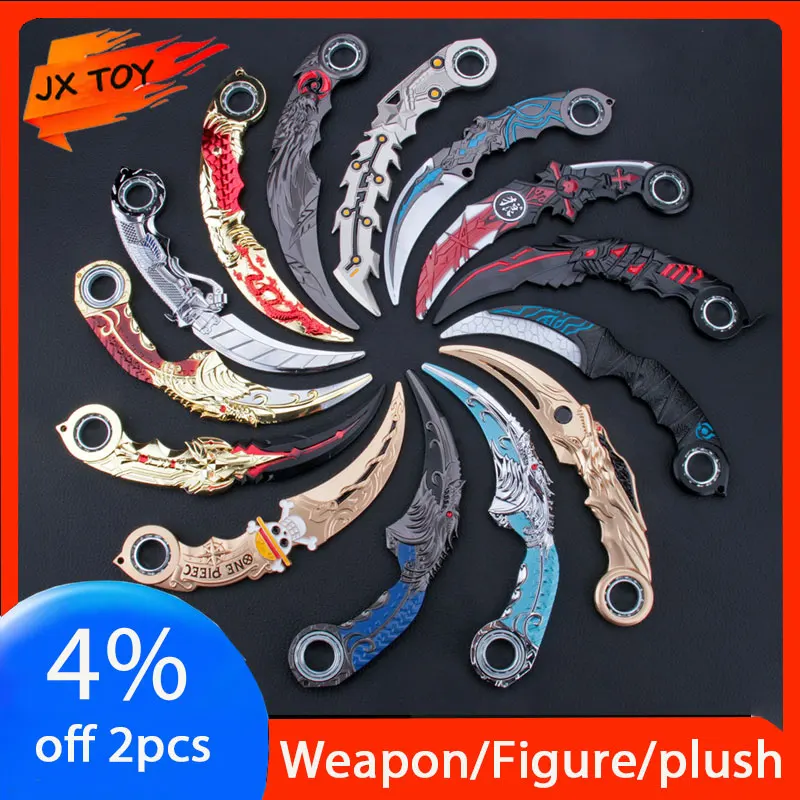 JX TOY 17cm Rotatable Karambit Alloy Model Life and Death Game Peripherals Golden Dragon Claw Knife Safe Outdoor Tactical Knives