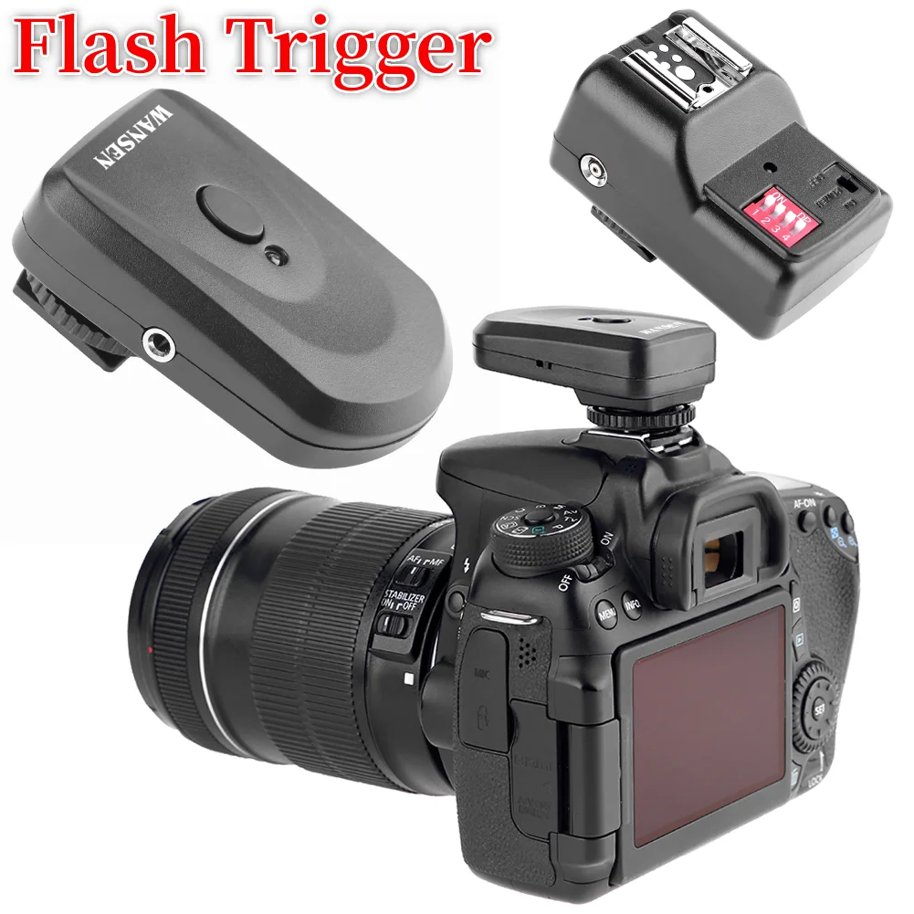Hot Shoe Flash Lamp 16 Channels Radio Wireless Remote Speedlite Flash Trigger Shutter Synchronizer Receiver Transmitter