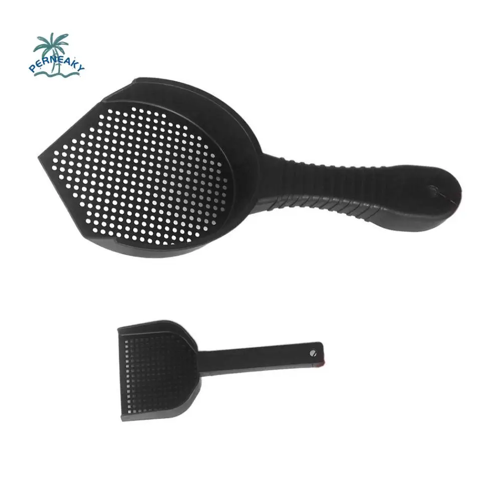 

Small Holes Cat Kitty Litter Scoop Plastic Non-slip Handle Hamster Litter Shovel Reptiles Hourglass Shovel Hangable