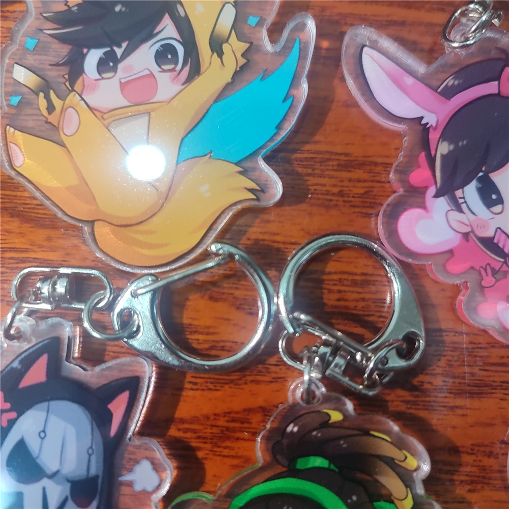 Game OW Reaper Gabriel Reyes Lúcio D.Va JunkRat Cosplay Keychain Badge Accessories Key Chain Cartoon Pendant Xmas Gifts view 2